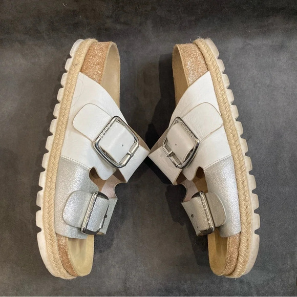 J SLIDES Sz 9 Leighton Leather Adjustable Buckle Closure Slip On Sandals - Picture 8 of 12